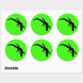 GECKO White Outline Ronde Sticker (Vel)