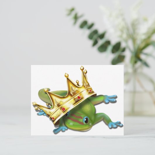 Gecko with crown briefkaart (Staand voorkant)