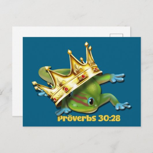 Gecko with crown—Proverbs Briefkaart (Voorkant / Achterkant)