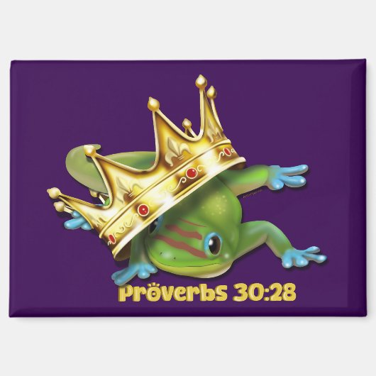Gecko with crown—Proverbs  Magneet (Voorkant)