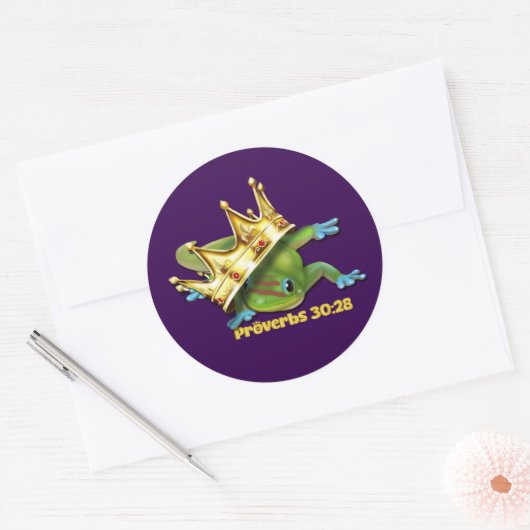 Gecko with crown—Proverbs  Ronde Sticker (Envelop)