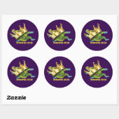 Gecko with crown—Proverbs Ronde Sticker (Vel)