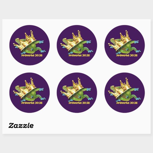 Gecko with crown—Proverbs Ronde Sticker (Vel)