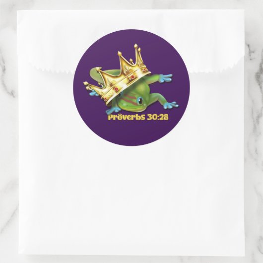 Gecko with crown—Proverbs  Ronde Sticker (Tas)
