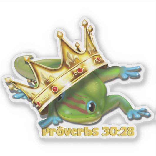 Gecko with crown—Proverbs  Sticker (Voorkant)