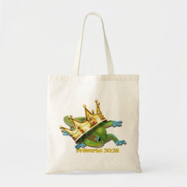 Gecko with crown—Proverbs Tote Bag