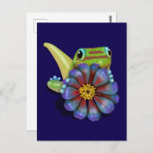 Gecko with Zinnia Flower Briefkaart (Voorkant / Achterkant)