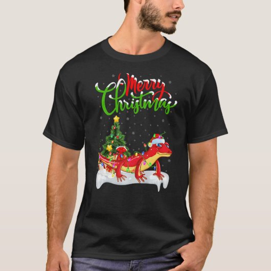 Gecko Xmas Decoraties Santa Gecko Kerstmis T-shirt (Voorkant)