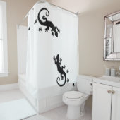 Gecko zwart draaien, achtergrond en ideeën douchegordijn (In situ)