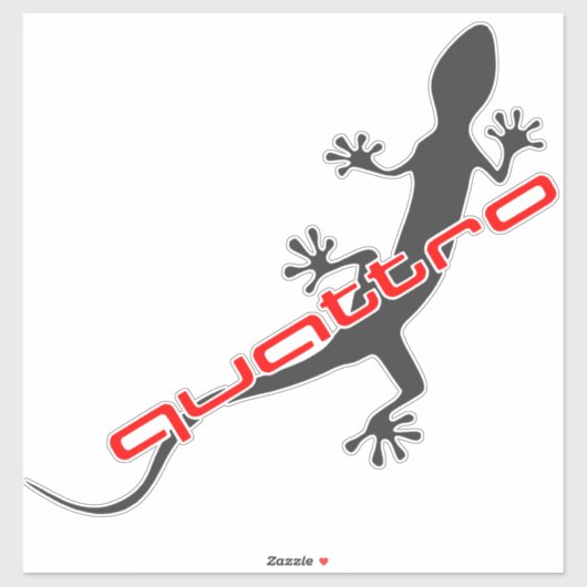Gecko - Zwart - Groter Sticker (Vel)