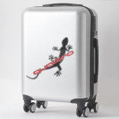 Gecko - Zwart - Groter Sticker (Koffer)