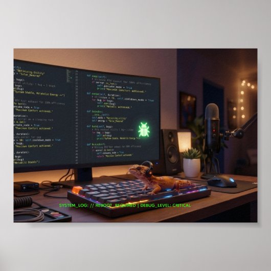 GeckoDev // Cyberpunk Debugger Universeel Station  Poster (Voorkant)