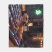 GeckoDev // Cyberpunk Programmeur Fleece Dekbed Deken (Voorkant)