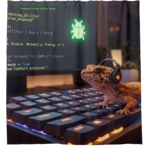 GeckoDev Gepersonaliseerde Cyberpunk Programmeur D Douchegordijn