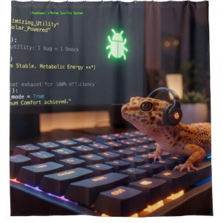 GeckoDev Gepersonaliseerde Cyberpunk Programmeur D Douchegordijn
