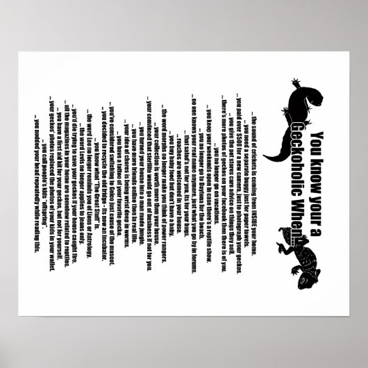 Geckoholic Poster (Voorkant)