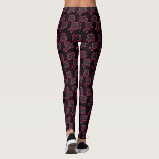 GeckoLand Roze bloempatroon Leggings (Achterkant)