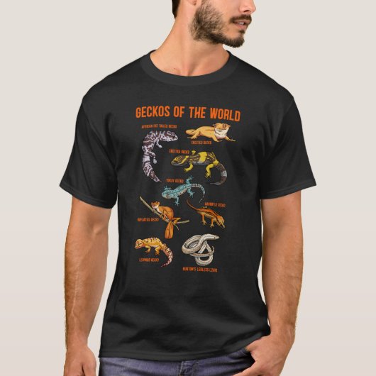 Geckos Animals of the World Crested Leopard Gecko T-shirt (Voorkant)