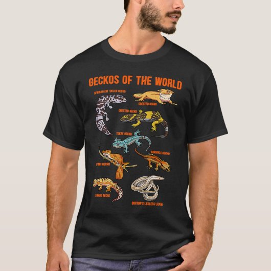 Geckos Animals of the World Crested Leopard Gecko  T-shirt (Voorkant)
