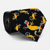 Geckos bold print necktie stropdas (Opgerold)