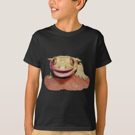 Gecko's glimlachen en likken t-shirt (Voorkant)
