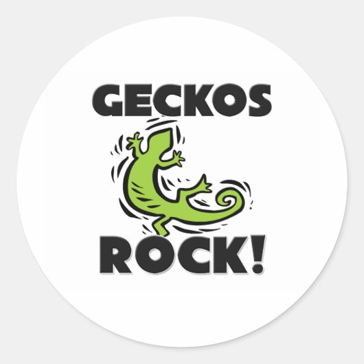 Geckos Rock Ronde Sticker (Voorkant)