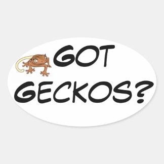 Geckos w met Gecko Afbeelding Ovale Sticker