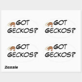 Geckos w met Gecko Afbeelding Ovale Sticker (Vel)