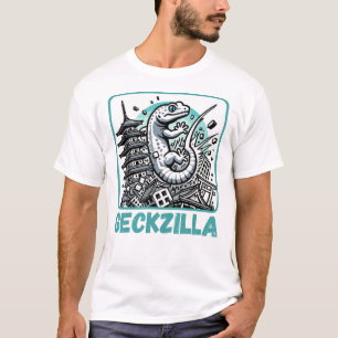 Geckzilla Japans Grappig Gecko Reptiel Kaiju T-shirt