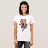 Geclaimd door Beauty: Leeuwin en Roos T-shirt (Voorkant volledig)