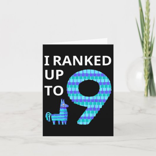 Geclassificeerd tot 9 verjaardag videospel Llama P Kaart (Voorkant)