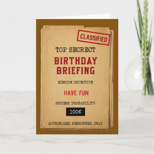 Geclassificeerde Verjaardagsbriefing Grappige Verj Kaart