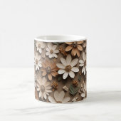 Geclusterde 3d bloemen in een minimalistische stij koffiemok (Center)