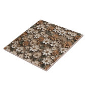 Geclusterde 3d bloemen in een minimalistische stij tegeltje (Zijkant)