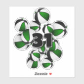 Geclusterde groene zwarte basketballen Jersey numm Sticker (Vel)