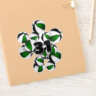 Geclusterde groene zwarte basketballen Jersey numm Sticker