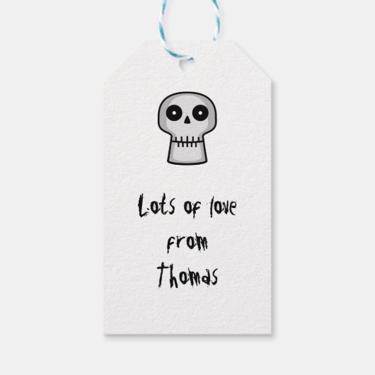 Geclusterde schedels cadeaulabel (Achterkant)