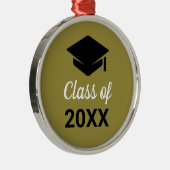 Gecodeerd Afstudeerder in de categorie van elk jaa Metalen Ornament (Rechts)