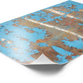 Gecodeerd-metal1617 BLUE RUST-TEXTUURMETALEN SHINY Foto Afdruk (Hoek)