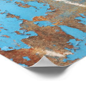 Gecodeerd-metal1617 BLUE RUST-TEXTUURMETALEN SHINY Poster (Hoek)