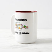 gecodeerd om menselijk te zijn (DNA-replicatie) Tweekleurige Koffiemok (Voorkant links)
