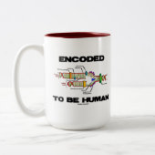 gecodeerd om menselijk te zijn (DNA-replicatie) Tweekleurige Koffiemok (Links)