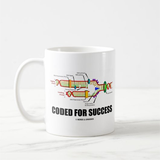 Gecodeerd voor succes (DNA-replicatie) Koffiemok (Links)