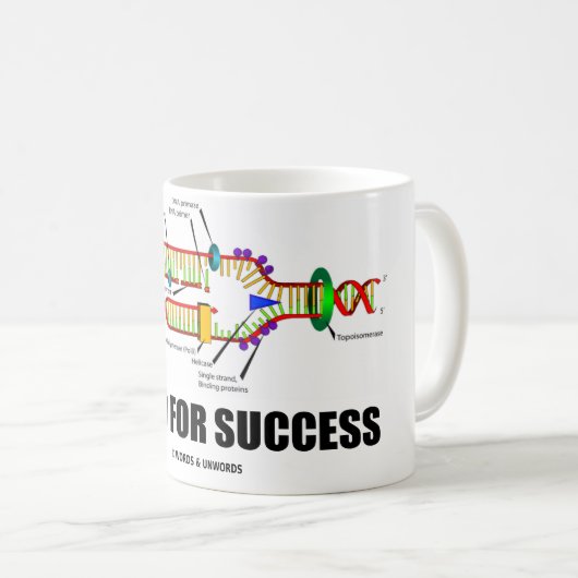 Gecodeerd voor succes (DNA-replicatie) Koffiemok (Voorkant rechts)