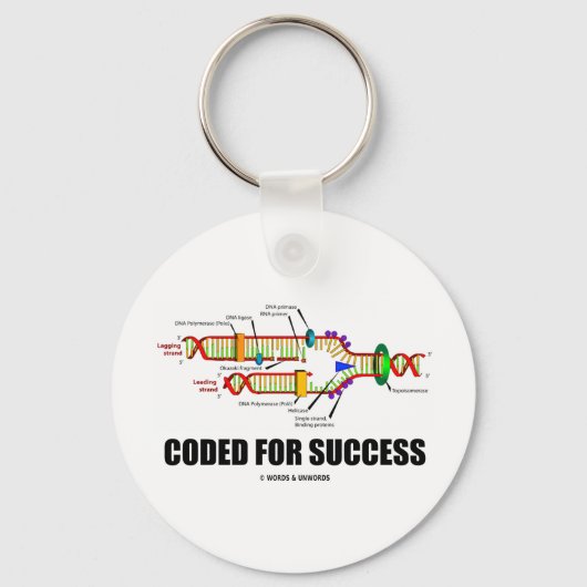 Gecodeerd voor succes (DNA-replicatie) Sleutelhanger (Voorkant)
