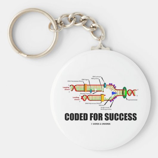 Gecodeerd voor succes (DNA-replicatie) Sleutelhanger (Voorkant)
