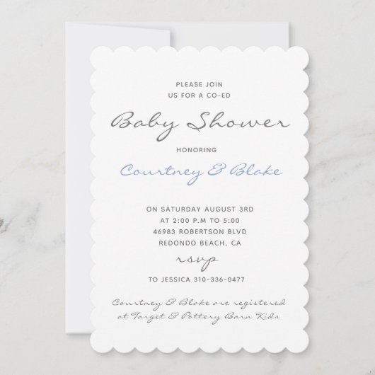 gecodeerde Baby-uitnodiging blauw Kaart (Voorkant)