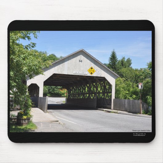 Gecodeerde brug Quechee Gorge, Vermont - Mousepad Muismat (Voorkant)