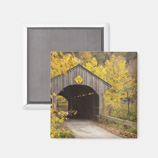 Gecodeerde brug, Vermont, Verenigde Staten 2 Magneet (Voorkant / Achterkant)