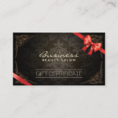 gecodeerde Damask Red Ribbon Cadeaubonnen Kortingskaartje (Voorkant)